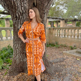 RHEA MIDI | IKAT BROWN