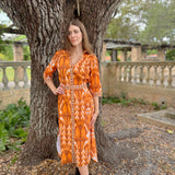RHEA MIDI | IKAT BROWN