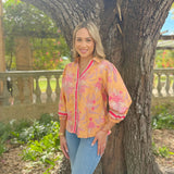 CAMILLE TOP | BOTTLEBRUSH ORANGE