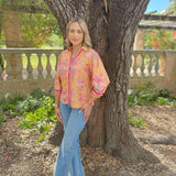 CAMILLE TOP | BOTTLEBRUSH ORANGE