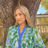 CAMILLE TOP | IKAT GREEN