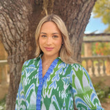 CAMILLE TOP | IKAT GREEN