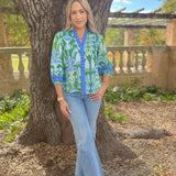 CAMILLE TOP | IKAT GREEN