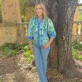 CAMILLE TOP | IKAT GREEN