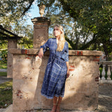 CAPE MIDI | NAVY PLAID