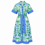 SYDNEY SHIRTDRESS | IKAT GREEN