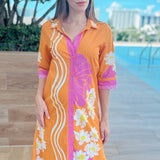 RHEA MIDI | WHITE LOTUS- ORANGE