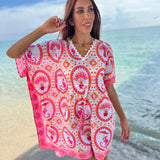 TAHITI  MINI | MONKEY CHINOISERIE ORANGE-PINK