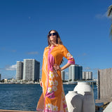 RHEA MIDI | WHITE LOTUS- ORANGE