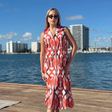 WINDSOR MIDI | IKAT RED