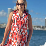 WINDSOR MIDI | IKAT RED