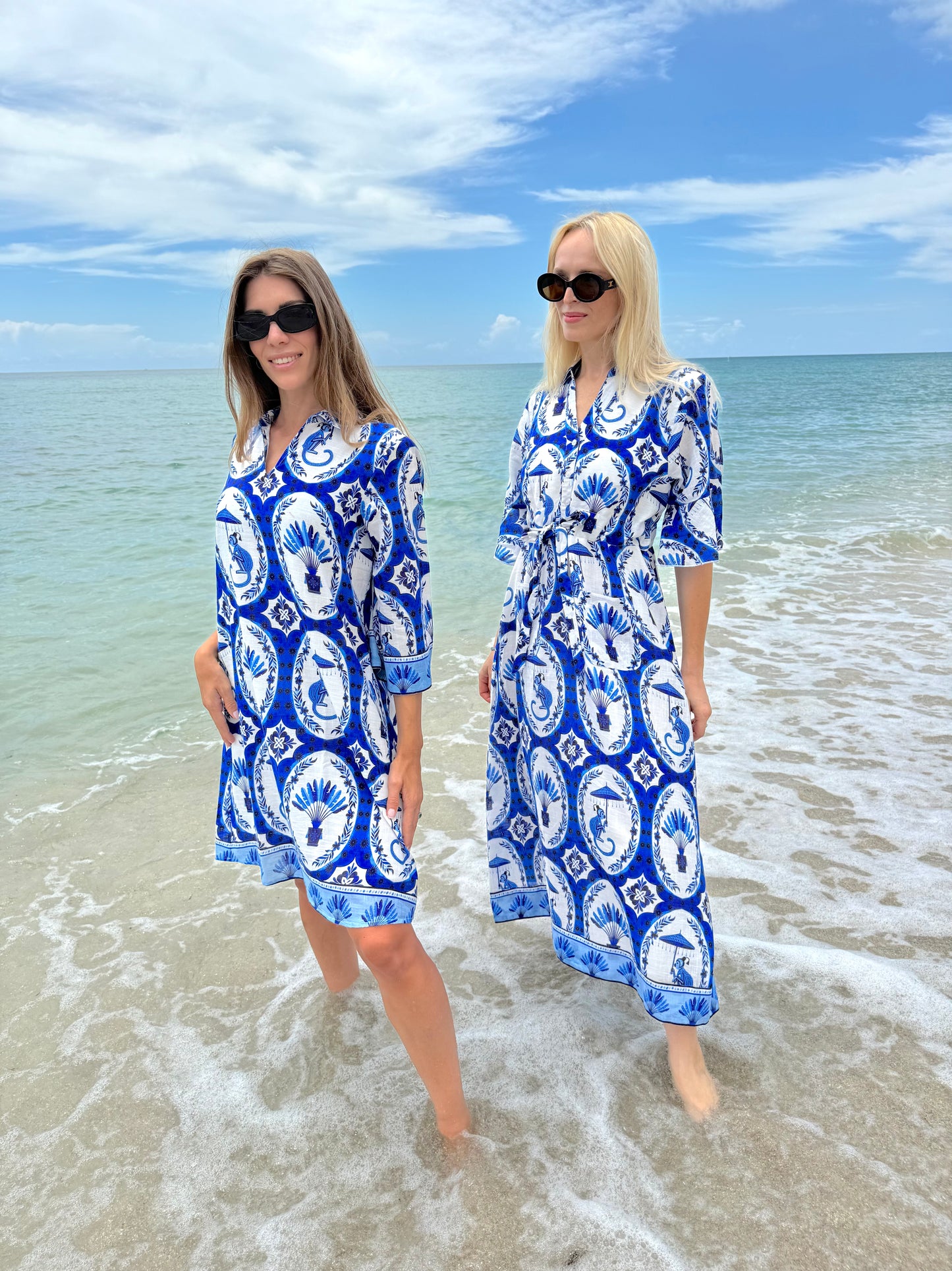 CAPE MIDI | MONKEY CHINOISERIE BLUE