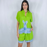 VERONA TOP | ZEBRA LIME