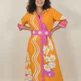 RHEA MIDI | WHITE LOTUS- ORANGE