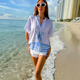 VERONA TOP | ZEBRA BLUE