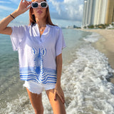 VERONA TOP | ZEBRA BLUE