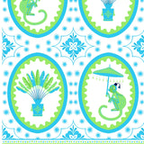 ISLA MAXI | MONKEY CHINOISERIE AQUA