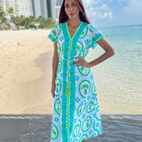 ISLA MAXI | MONKEY CHINOISERIE AQUA
