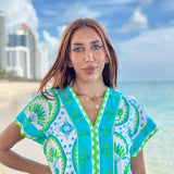ISLA MAXI | MONKEY CHINOISERIE AQUA