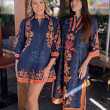 ASPEN MIDI | CHINTZ NAVY